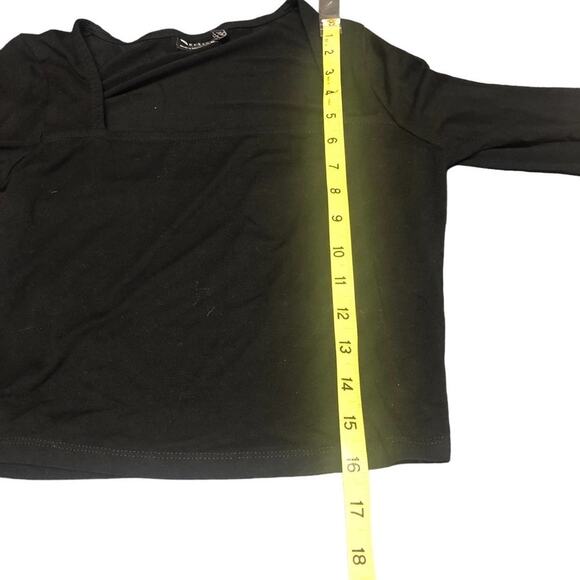 ASOS Top Womens Size 6  Black Square Neck Cropped Long Sleeves - Picture 5 of 7